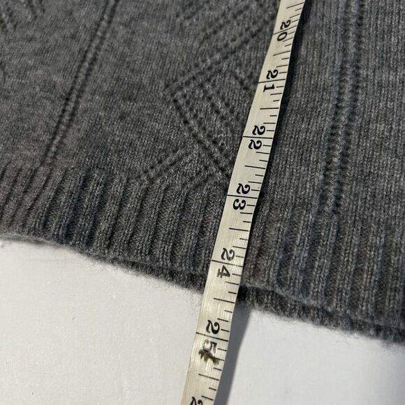 Garnet Hill Sz M Cashmere Pointelle Detail Pullover Sweater Gray - Picture 7 of 8
